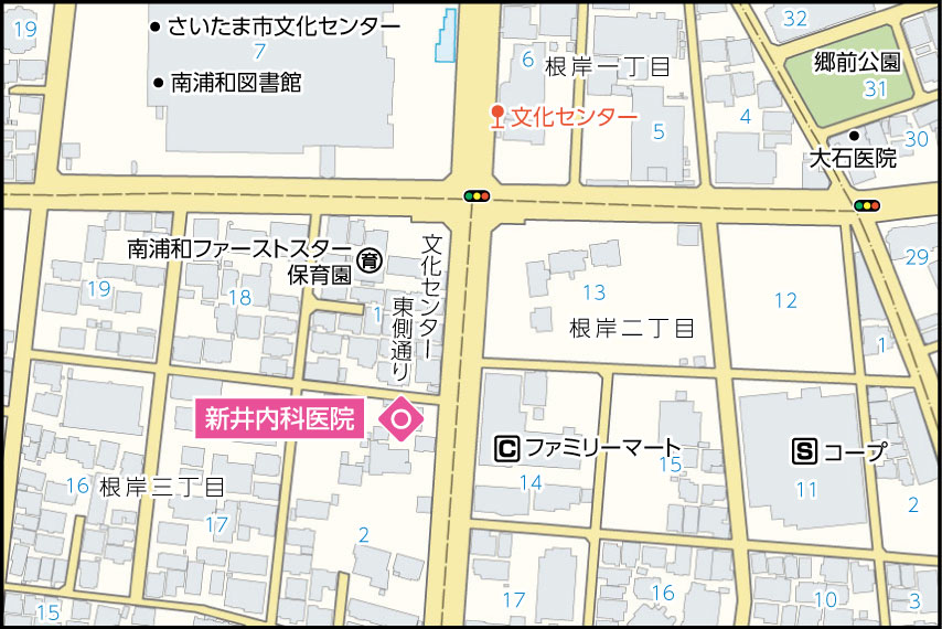 新井内科医院の地図