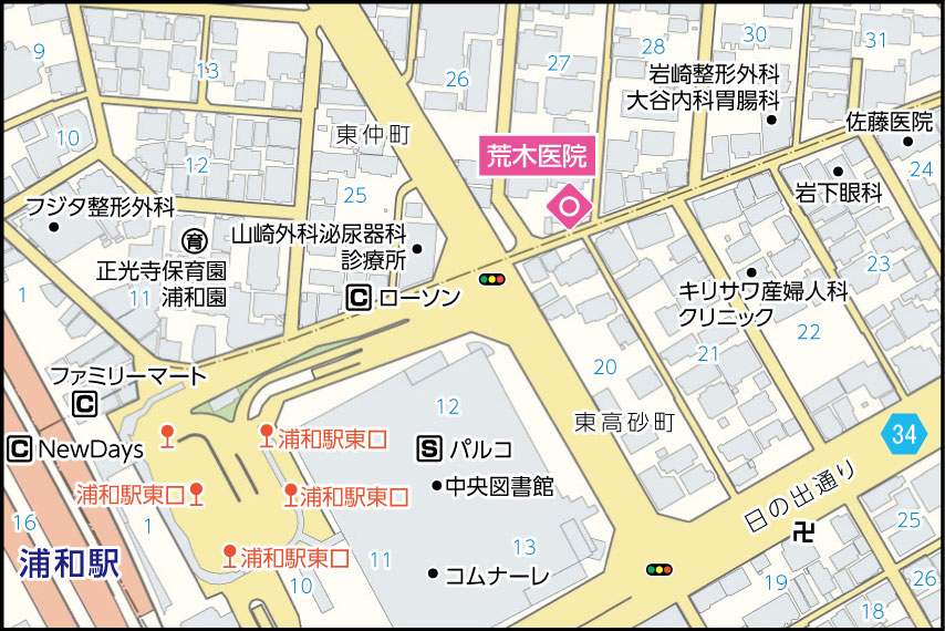 荒木医院の地図