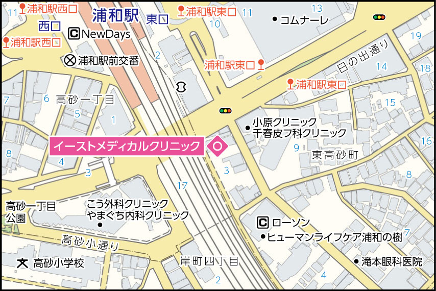 イーストメディカルクリニックの地図
