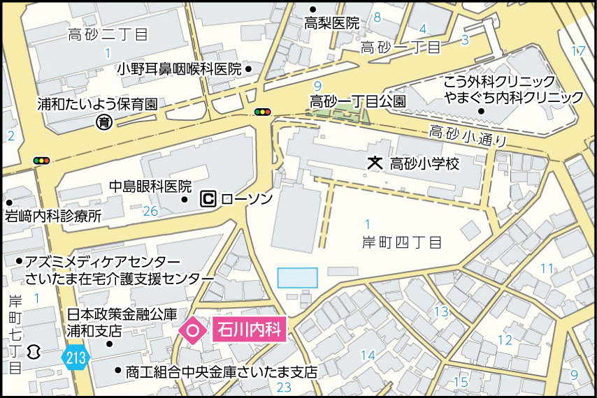 石川内科の地図