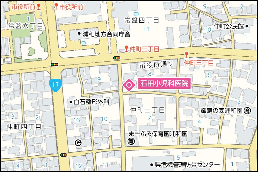 石田小児科医院の地図