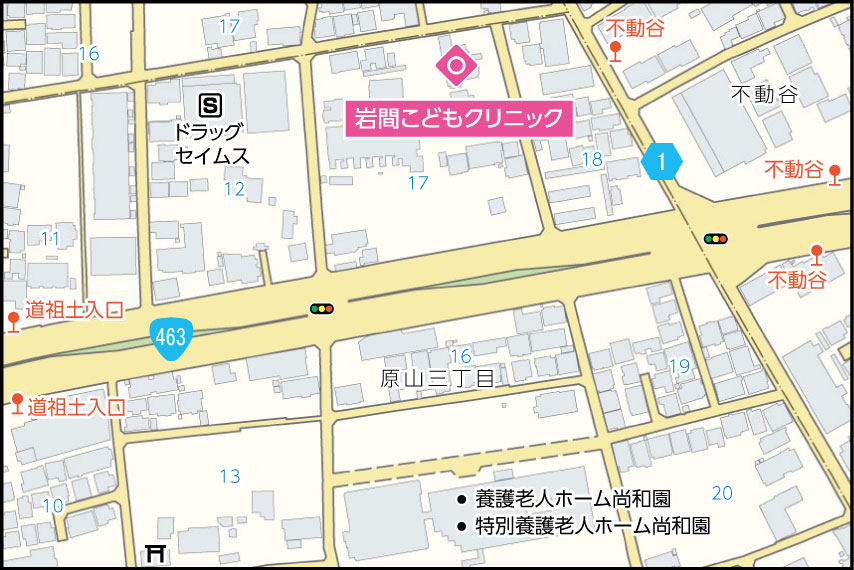 岩間こどもクリニックの地図