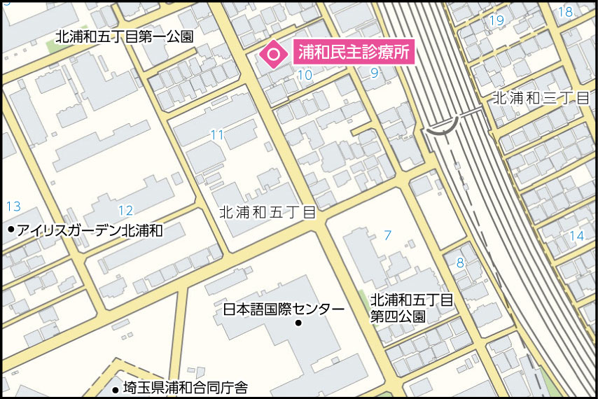 浦和民主診療所の地図