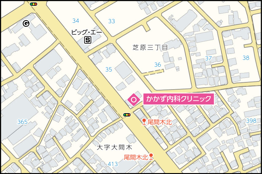 かかず内科クリニックの地図