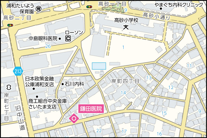 鎌田医院の地図