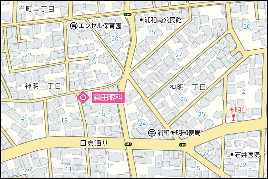 鎌田眼科の地図