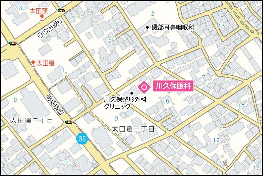 川久保眼科の地図