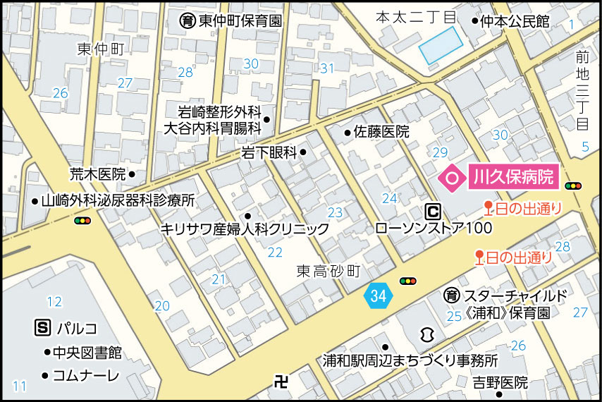 川久保病院の地図