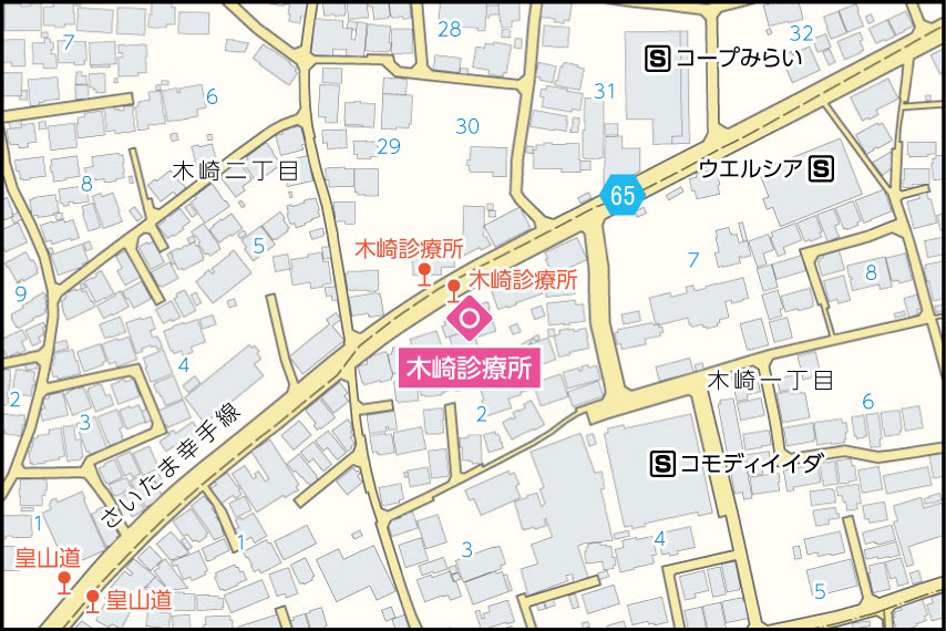 木崎診療所の地図