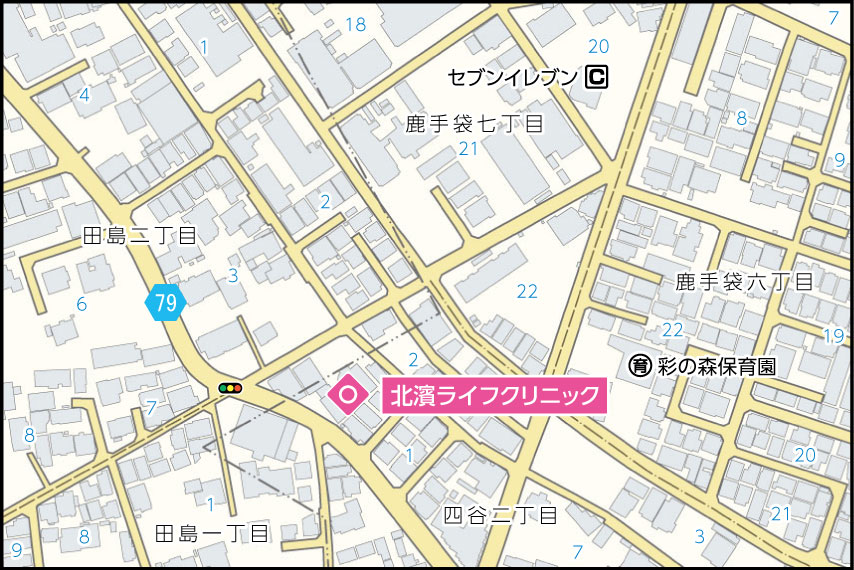 北濱ライフクリニックの地図