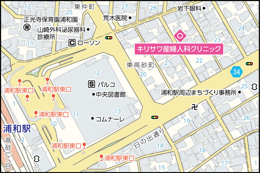キリサワ産婦人科クリニックの地図