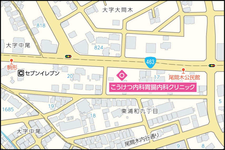 こうけつ内科胃腸内科クリニックの地図