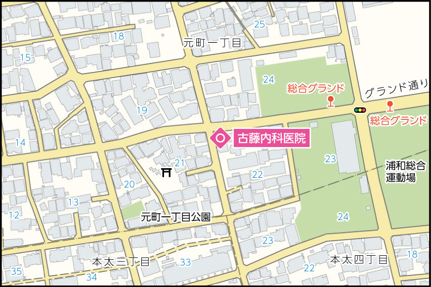 古藤内科医院の地図