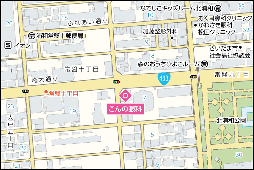 こんの眼科の地図