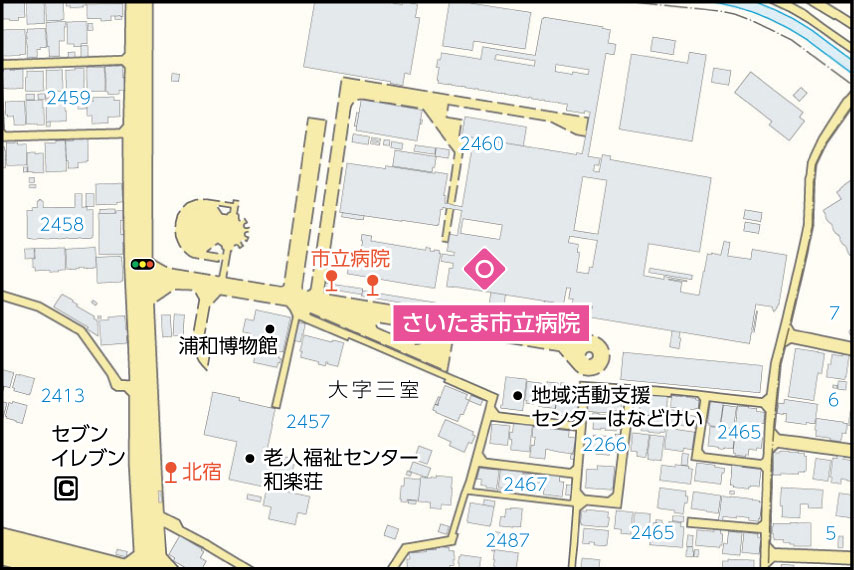 さいたま市立病院の地図
