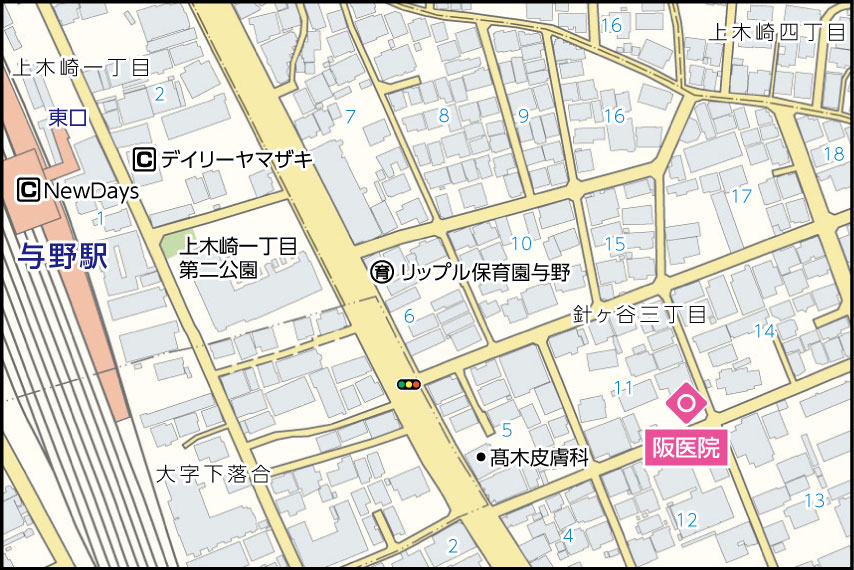 阪医院の地図