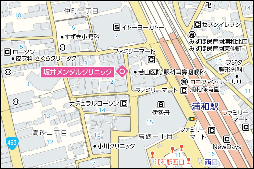 坂井メンタルクリニックの地図