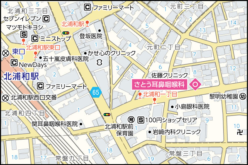 さとう耳鼻咽喉科の地図