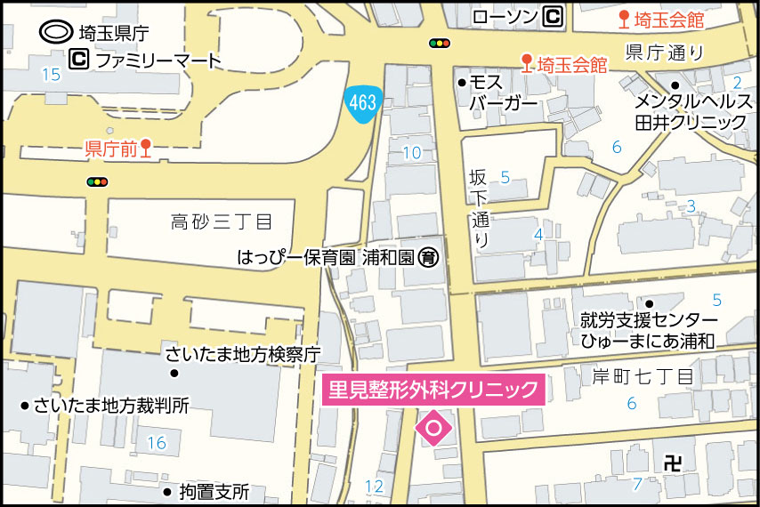 里見整形外科クリニックの地図