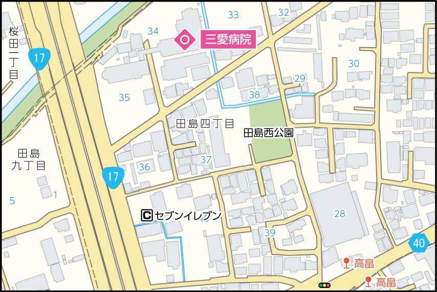 三愛病院の地図