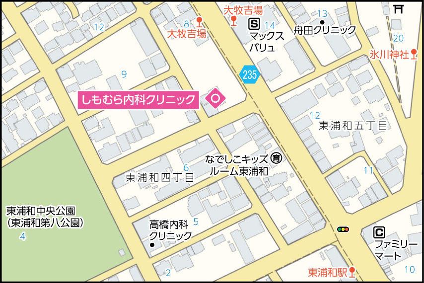しもむら内科クリニックの地図