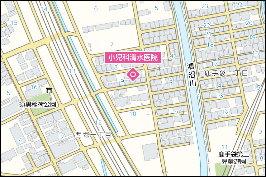 小児科清水医院の地図