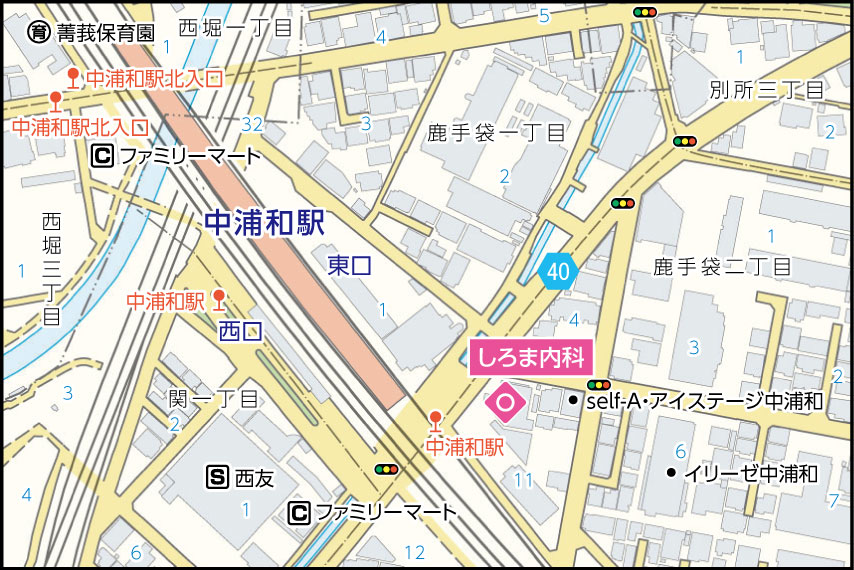 しろま内科の地図