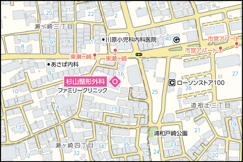 杉山整形外科の地図