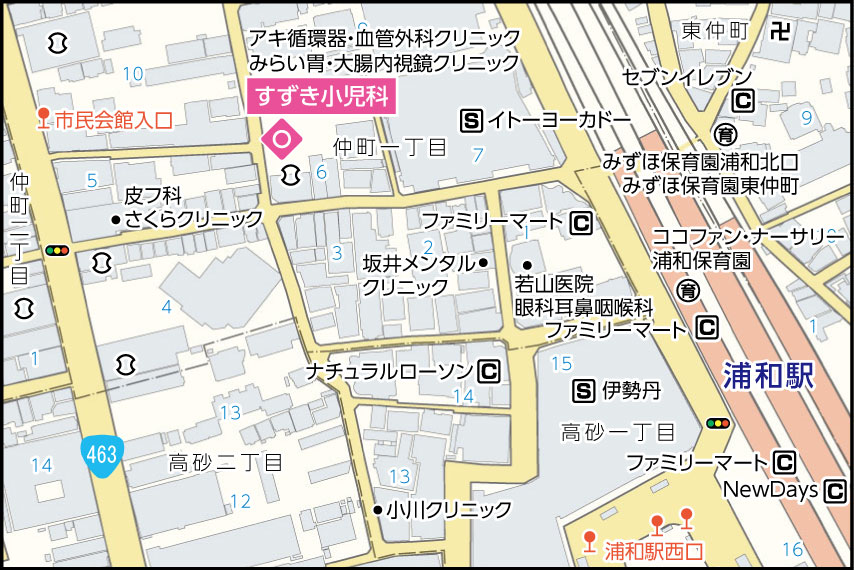 すずき小児科の地図