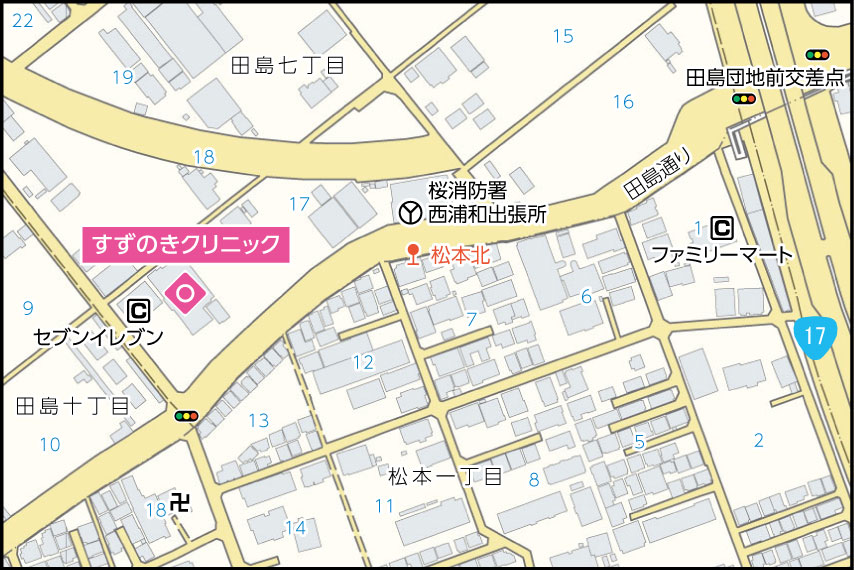 すずのきクリニックの地図