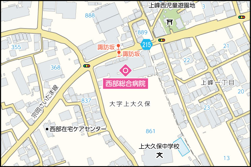 西部総合病院の地図