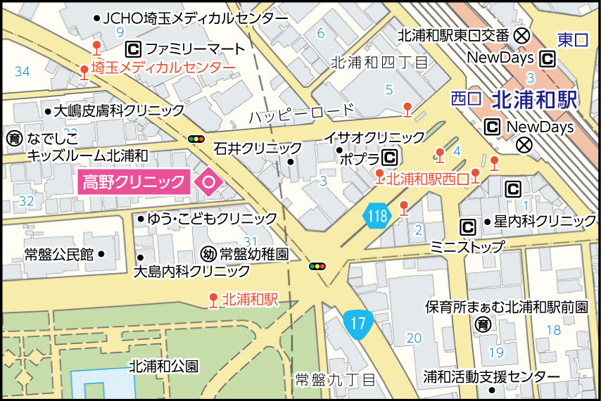 高野クリニックの地図
