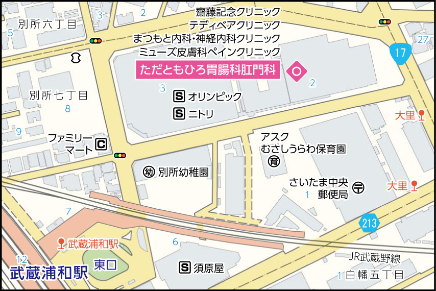 ただともひろ胃腸科肛門科の地図