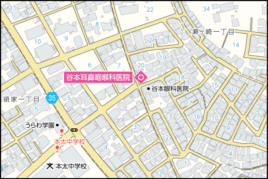 谷本耳鼻咽喉科医院の地図