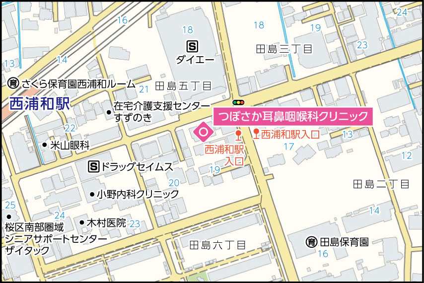 つぼさか耳鼻咽喉科クリニックの地図
