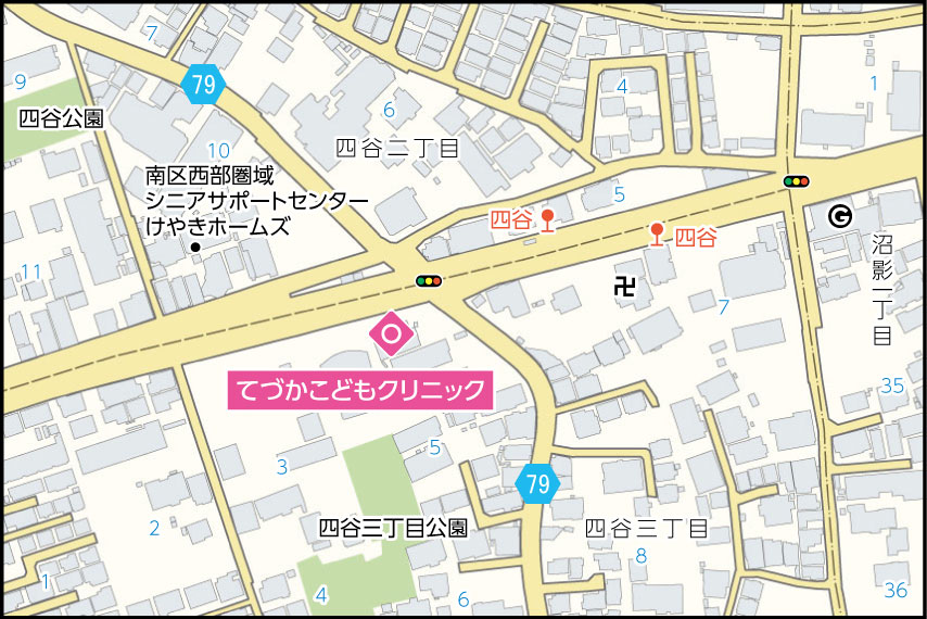 てづかこどもクリニックの地図