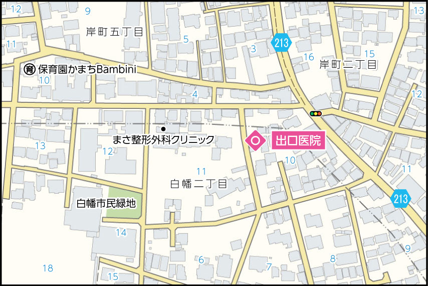 出口医院の地図