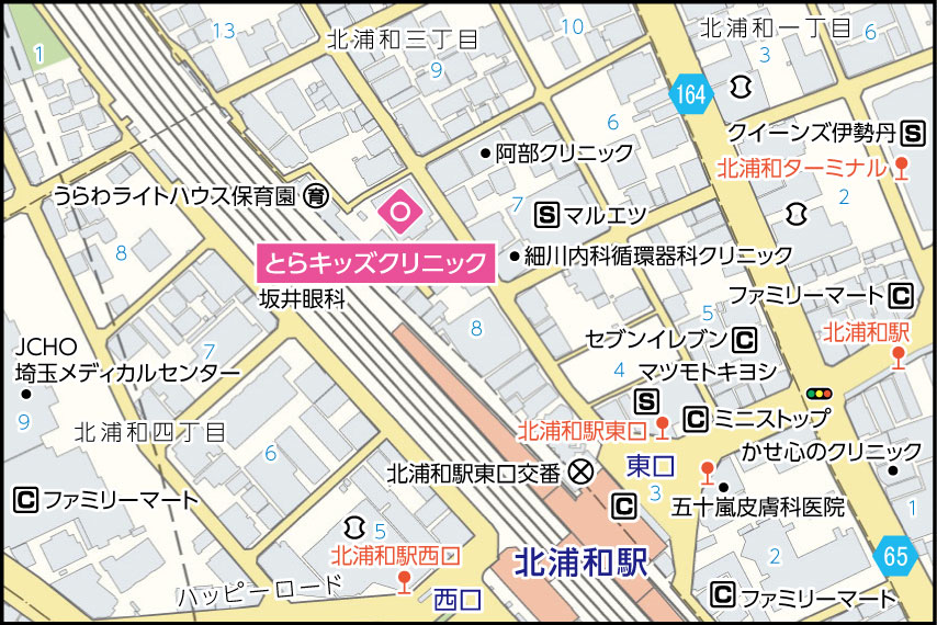 とらキッズクリニックの地図
