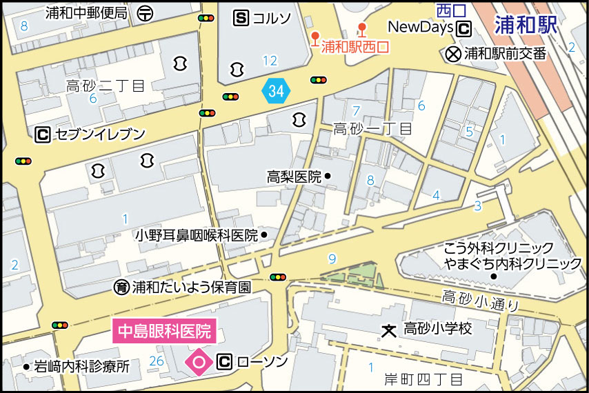 中島眼科医院の地図