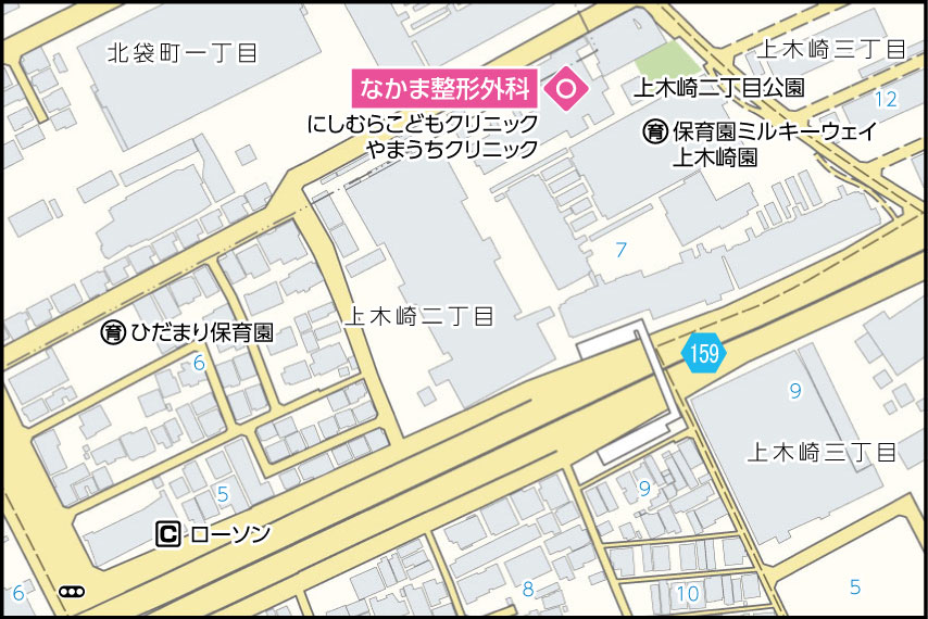 なかま整形外科の地図