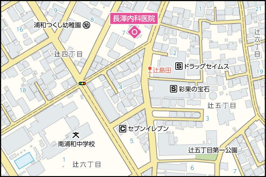 長澤内科医院の地図