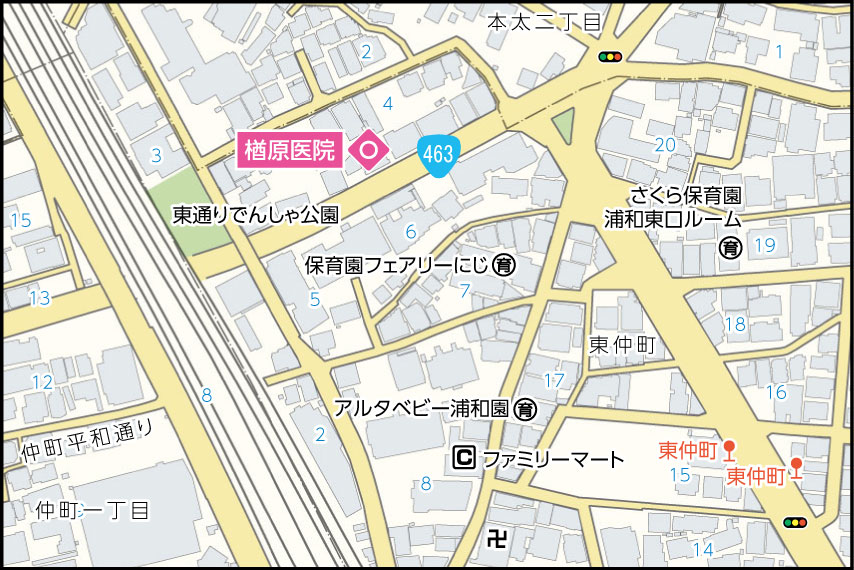 楢原医院の地図