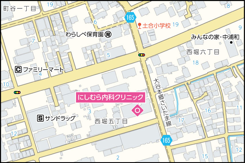 にしむら内科クリニックの地図