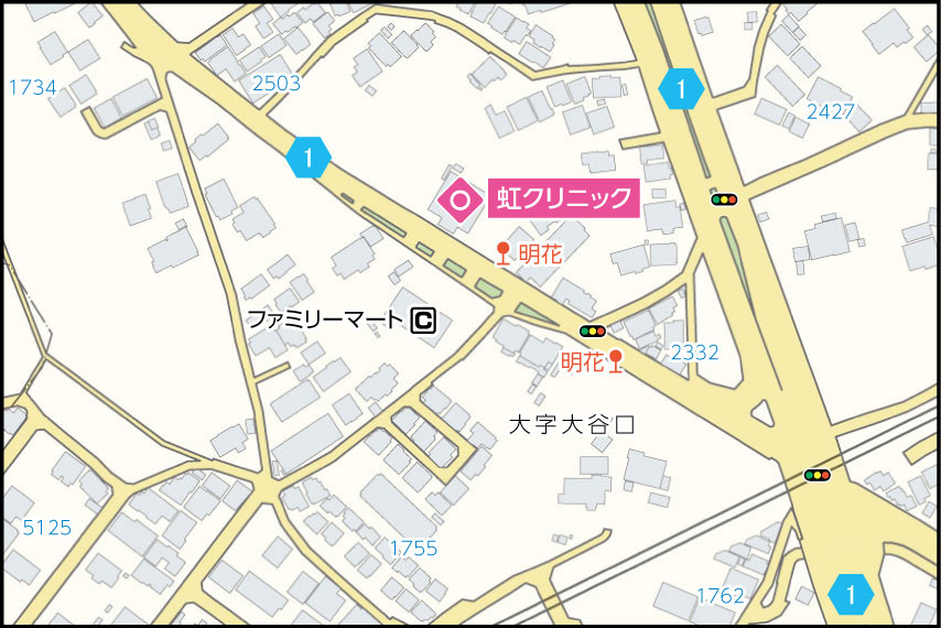 虹クリニックの地図