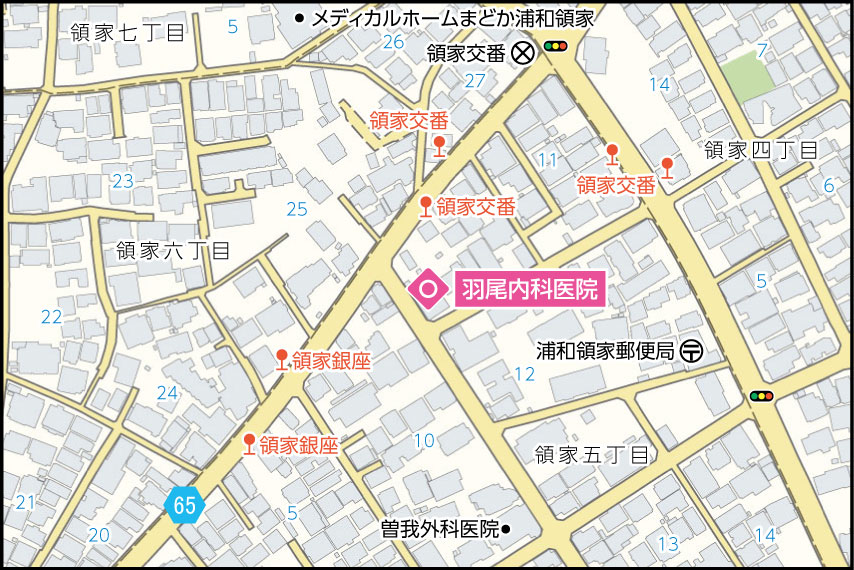 羽尾内科医院の地図