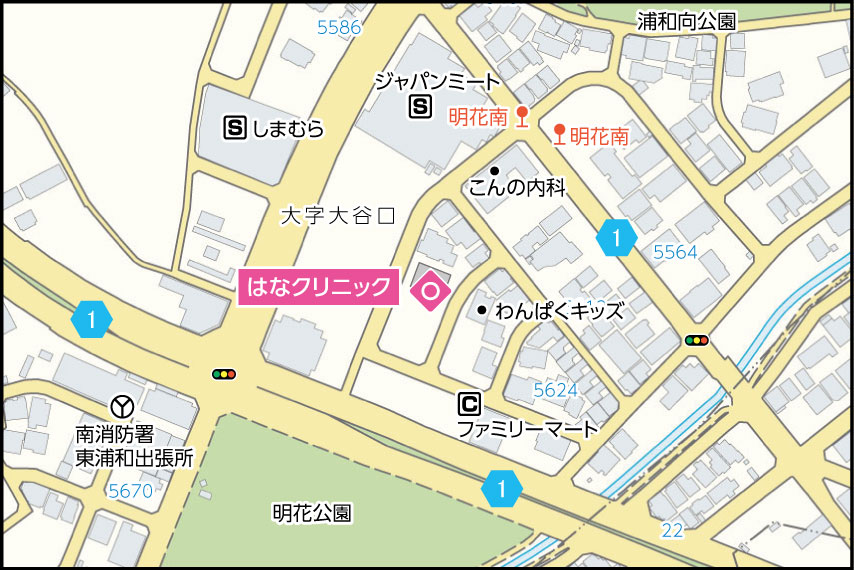 はなクリニックの地図