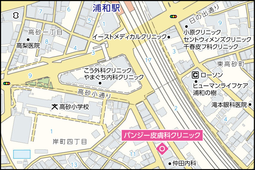 パンジー皮膚科クリニックの地図