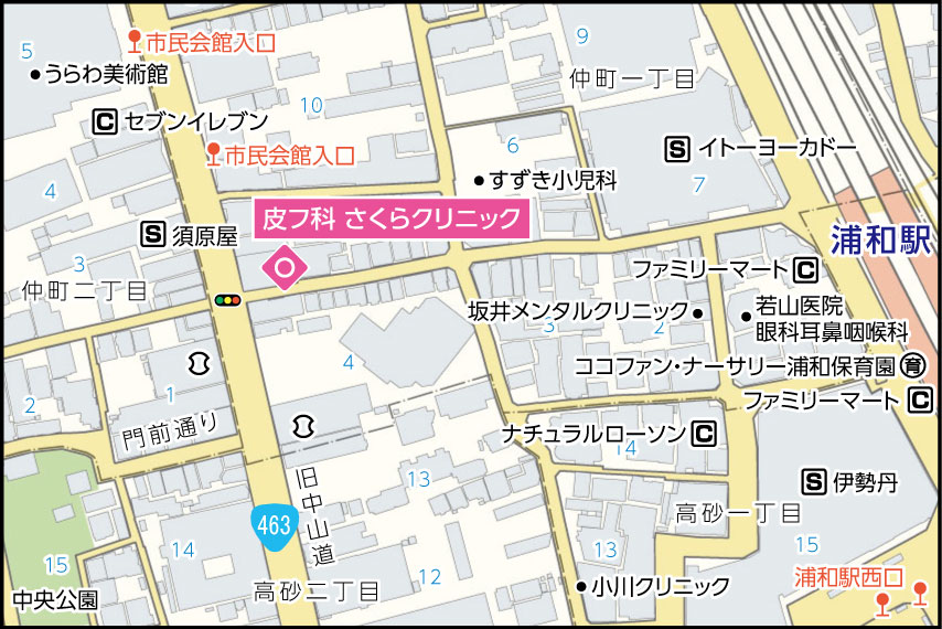 皮フ科さくらクリニックの地図