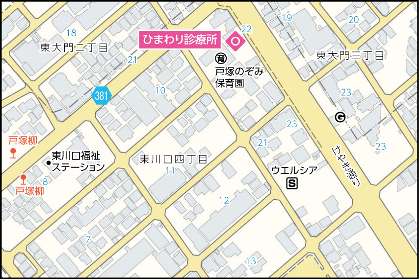 ひまわり診療所の地図