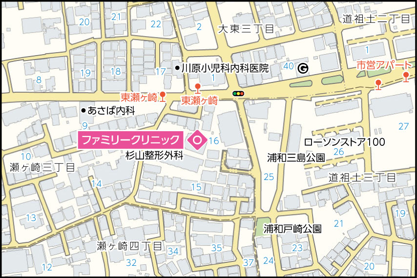 ファミリークリニックの地図
